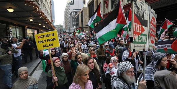 مظاهرات حاشدة في أستراليا دعما للقضية الفلسطينية