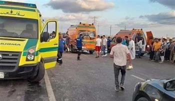   7 وفيات و44 مصابا فى حادث تصادم أتوبيس مع سيارة نقل بالكريمات