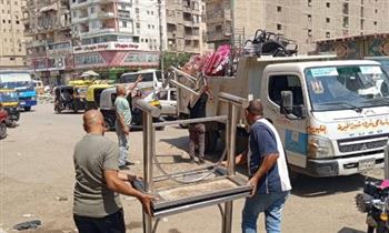   حملة مكبرة لرفع الإشغالات لإعادة الانضباط لشوارع حي شرق شبرا الخيمة 
