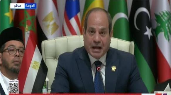 السيسي في قمة الدوحة: لا سلام بلا دولة فلسطينية