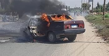   السيطرة على حريق سيارة بطريق بنها شبرا الحر دون إصابات