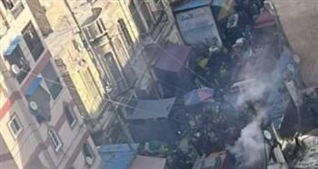   إصابة شخص باختناق فى حريق محدود بمحل أسماك بالإسكندرية