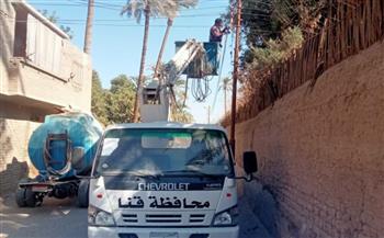   محافظ قنا : صيانة وتركيب كشافات جديدة بعدد من القرى لرفع كفاءة منظومة الإنارة