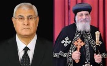   اتصال هاتفي من المستشار عدلي منصور بالبابا للاطمئنان علي صحته