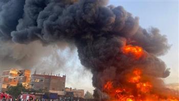   محافظ المنوفية يتابع حادث نشوب حريق مخزن بأشمون