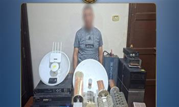   ضبط صاحب شبكة بث لاسلكي للقنوات المشفرة بالدقهلية