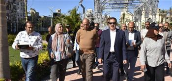    محافظ بورسعيد يتابع قرب الانتهاء من أعمال تطوير حديقة الأمل بحي المناخ