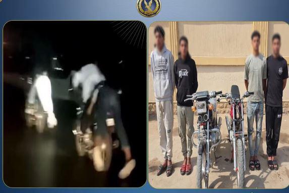 ضبط قائدي دراجتين استعرَضوا على طريق بالمنوفية