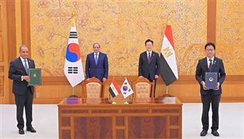   الرئيس السيسي ونظيره الكوري يشهدان التوقيع على اتفاقيات ومذكرات تفاهم 