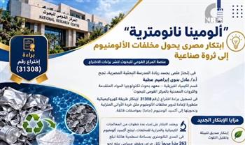   "القومي للبحوث": ابتكار يحوّل مخلفات الألومنيوم إلى مادة نانومترية ذات قيمة اقتصادية 