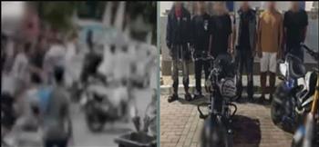   ضبط 6 أشخاص لاستعراضهم بدراجات نارية أمام مدرسة بالجيزة