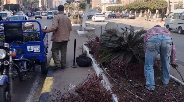 رئيس مدينة بنها يتابع أعمال النظافة والتجميل اليومية