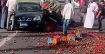   إعادة حركة المرور على طريق شبرا بنها الحر بعد انقلاب سيارة فراولة
