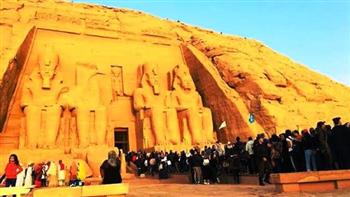   بدء ظاهرة تعامد الشمس بمدينة أبو سمبل السياحية جنوب أسوان