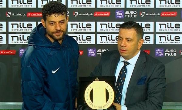 مصطفى شلبي رجل مباراة الأهلي والبنك في الدوري