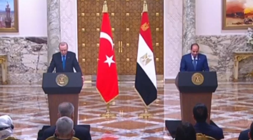 بث مباشر.. الرئيس السيسي ونظيره التركي يعقدان مؤتمرا صحفيا بالاتحادية