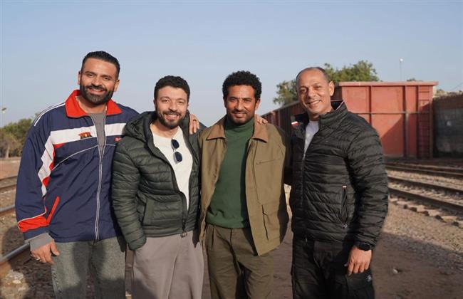 عمر السعيد و عمرو سعد و المخرج أحمد خالد موسي من كواليس تصوير مسلسل إفراج