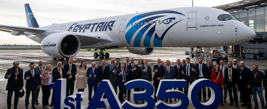 وصول أول إيرباص A350-900 إلى أسطول مصر للطيران