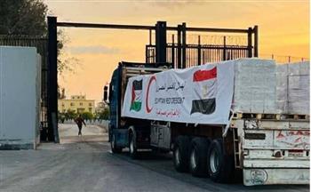 الهلال الأحمر المصري يدفع بمساعدات غذائية وطبية للفلسطينيين عبر قافلة "زاد العزة" 153