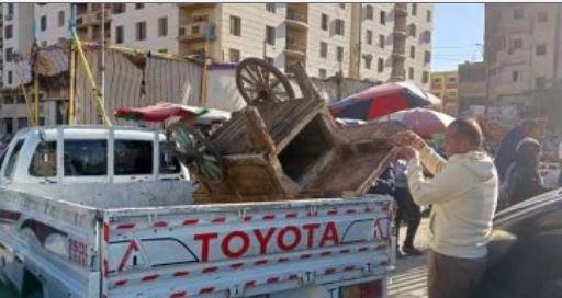 ضبط ومصادرة مخالفات فى حملة لشرطة المرافق بحى غرب سوهاج
