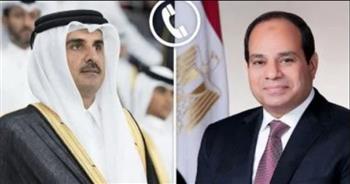  الرئيس السيسى يجرى اتصالًا هاتفيًا بأمير قطر ويدين الاعتداءات الإيرانية على الدوحة