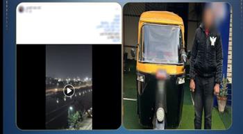   ضبط سائق توك توك للسير عكس الاتجاه بالشرقية