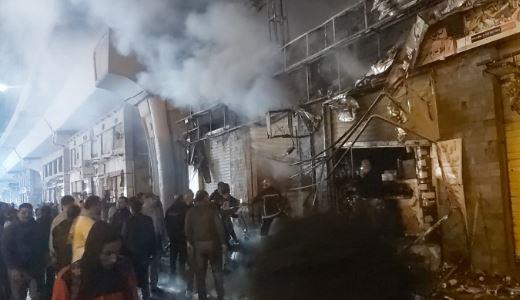 إخماد حريق داخل سوق الجملة فى أكتوبر دون إصابات