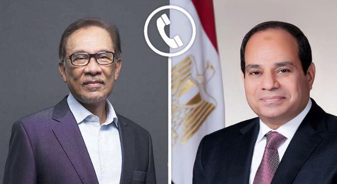 الرئيس السيسى يؤكد لرئيس وزراء ماليزيا على موقف مصر الداعى لخفض التصعيد