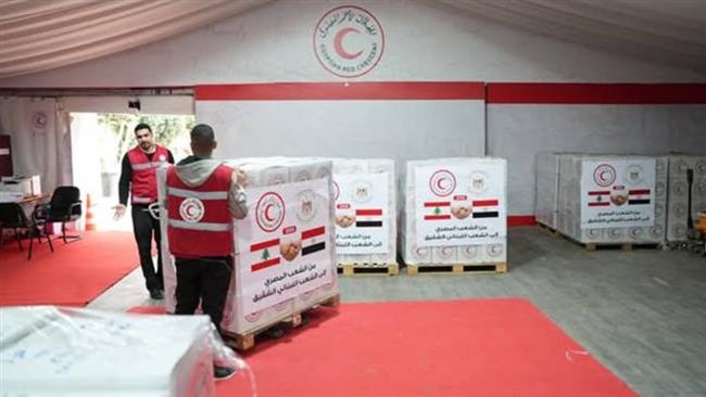 الهلال الأحمر المصري يشارك في إرسال شحنة بحرية بحمولة ألف طن مساعدات إلى لبنان