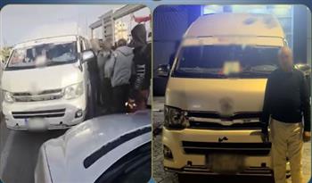   السير عكس الاتجاه ينهي رحلة سائق ميكروباص بالقانون