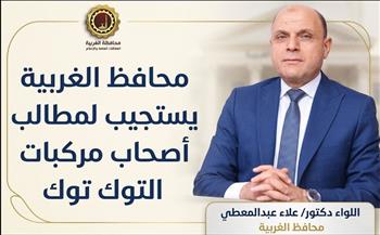   محافظ الغربية..مد مهلة التسجيل للمرة الثانية لإتاحة الفرصة لاستكمال تقنين أوضاع التوك توك