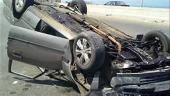 مصرع مسن في انقلاب سيارة ملاكي بمنطقة الواحات في الجيزة
