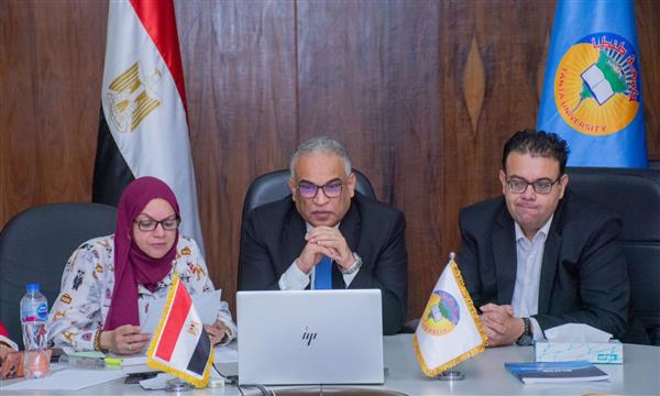 الدكتور  محمد حسين يترأس وفد جامعة طنطا في لقاء افتراضي مع وفد جامعة نورث ويست الجنوب أفريقية