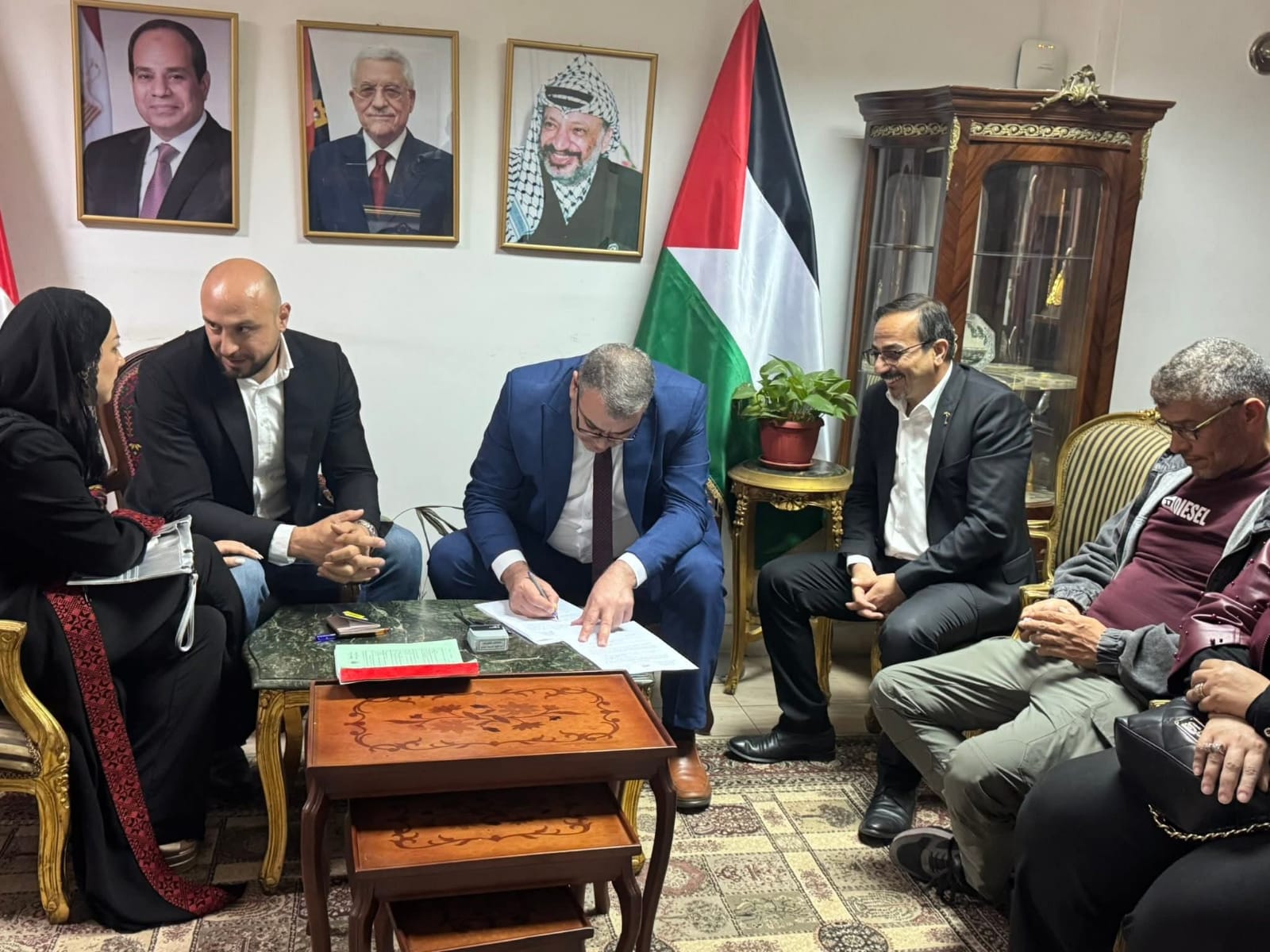 قنصلية فلسطين بالاسكندرية تشهد عقد قران البطل الفلسطيني جعفر ابو حنانة