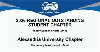 طلاب جمعية مهندسي البترول (SPE) بجامعة الإسكندرية يتألقون إقليميًا بجائزة المشاركة المجتمعية