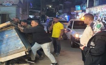   حملات مكثفة لرفع الإشغالات بالمنوفية.. 50 محضرا وإزالات فورية بشوارع منوف وبركة السبع