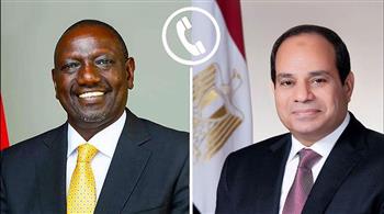   الرئيس السيسي يبحث مع نظيره الكيني الأوضاع فى السودان وملف مياه النيل