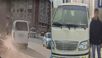 الأمن يوقف سائق ميكروباص متهور بالفيوم