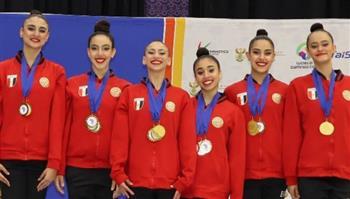 منتخب الجمباز الإيقاعي للجماعي للكبار يتوج بذهبية البطولة الإفريقية