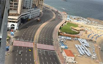   الانتهاء من أعمال التخطيط الأرضي بطريق الكورنيش وإشارات عبور المشاة في الإسكندرية 