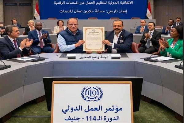 بعد مفاوضات شاقة بجنيف .. البدوي وفؤاد :اتفاقية دولية تاريخية لتنظيم العمل عبر المنصات الرقمية