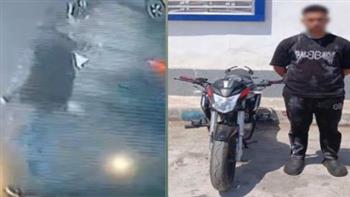   ضبط قائد دراجة نارية صدم سيدة وفر هاربًا في بورسعيد