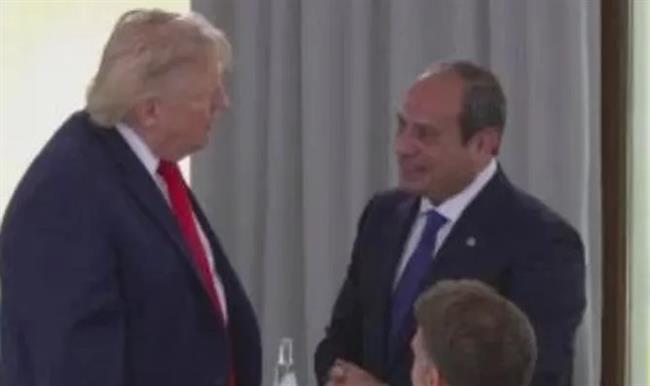 الرئيس السيسي يلتقي نظيره الأمريكي على هامش قمة السبع بفرنسا