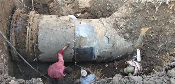 كفرالشيخ تعالج عطل خط مياه رئيسي بسيدي سالم