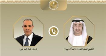   وزير الخارجية يبحث مع نظيره الإماراتي التطورات الإقليمية