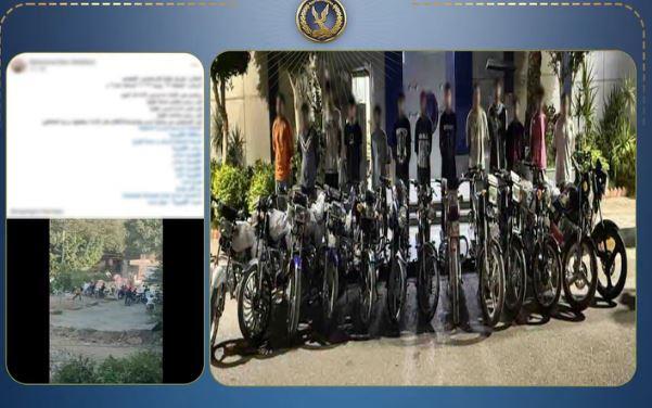 ضبط 13 دراجة نارية بلا لوحات بعد استعراضات خطرة بالقليوبية
