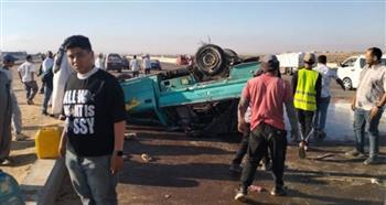إصابة 13عاملا فى انقلاب سيارة ربع نقل على طريق مطروح الإسكندرية