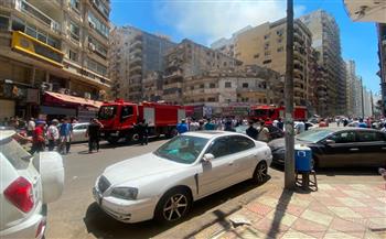 إصابه شخص في حريق مخزن ملابس بشقة سكنية بالإسكندرية