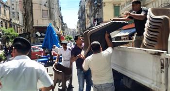   الإسكندرية ترفع 1300 إشغال وتزيل 123 تندة مخالفة
