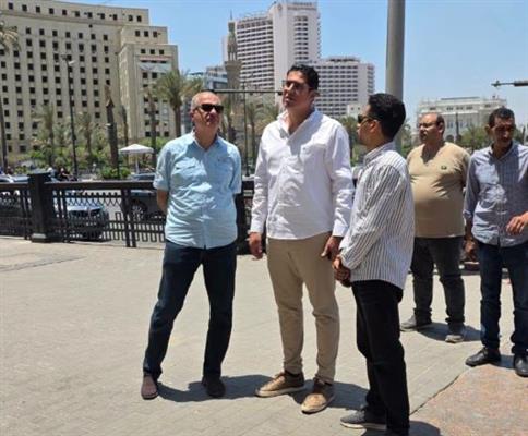 نائب محافظ القاهرة ورئيس حي غرب يتابعان تطوير واجهات عقارات ميدان التحرير